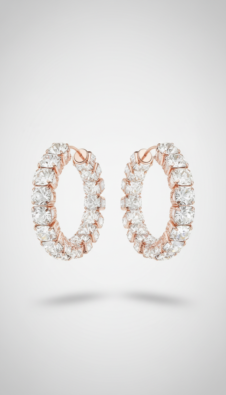Oversized crystal hoop earrings